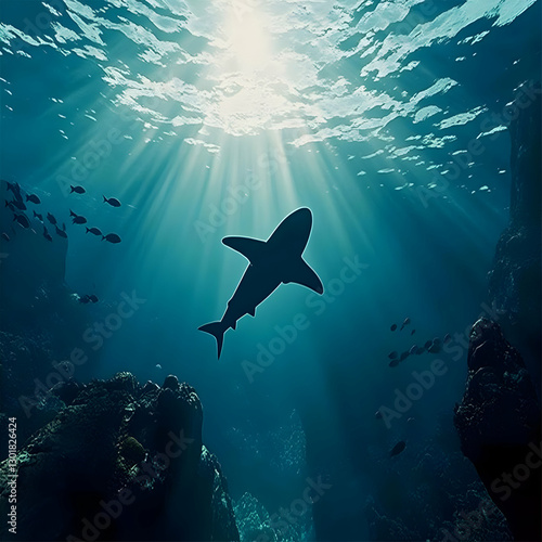 Illustration of Shark Silho...