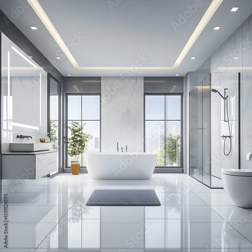 3D Illustration Modern Bath...