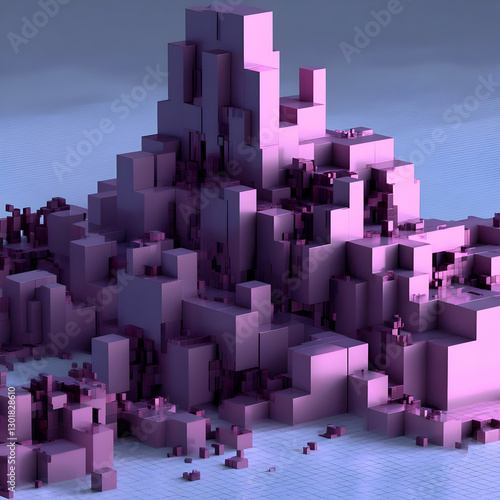 3D Illustration Abstract Pu...