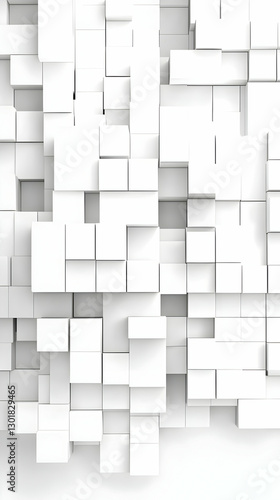 3D Abstract White Cubes Bac...