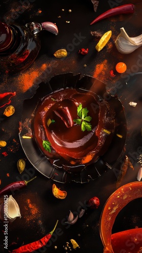 Spicy Chili Sauce Still Life