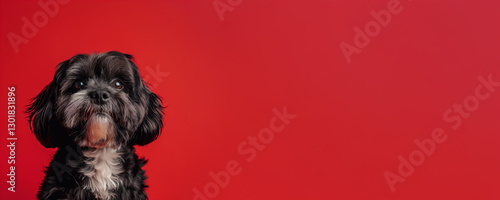 Wallpaper Mural Lowchen dog on minimalistic colorful background with Copy Space. Perfect for banners, veterinary ads, pet food promotions, and minimalist designs. Torontodigital.ca