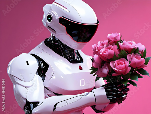 3D Illustration Robot with ...