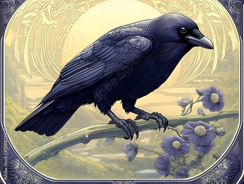 Illustration - Raven on Bra...