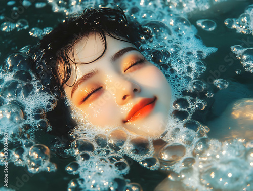 Photo Serene Floating Woman...