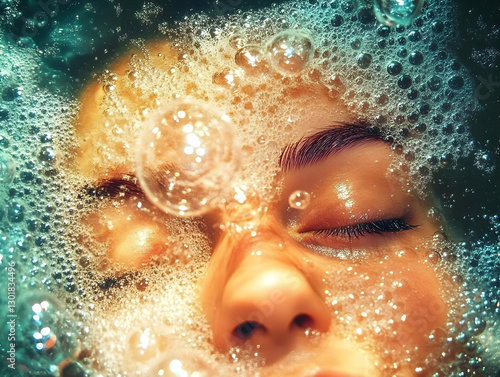 Photo Underwater Bubbles Fa...