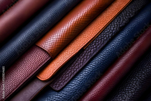 Photo Background-Leather Material,Texture,Colorful,Brown,Blue,Red,Fashion,Craft,Design