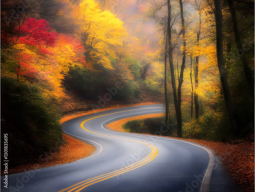 Photo Winding Road Through ...