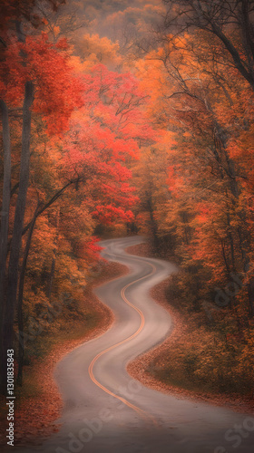 Illustration Winding Road A...