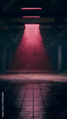 3D Illustration Dark Room P...