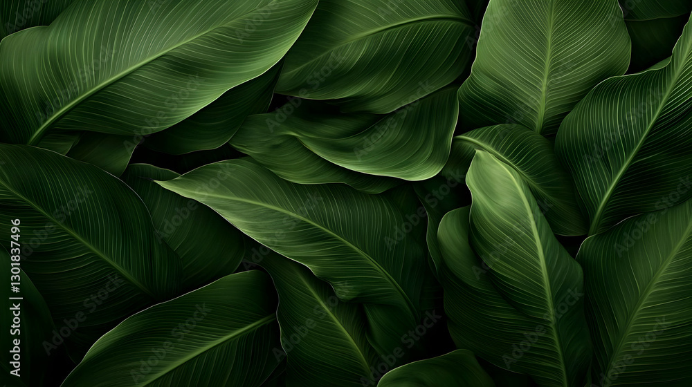 Dark Green Lush Leaf Background Illustration Dark Green Lush Leaf Background Illustration