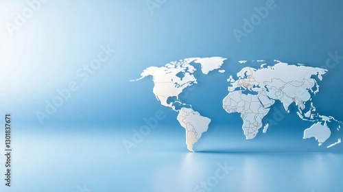 Clean Flat Vector World Map for Logistics Use