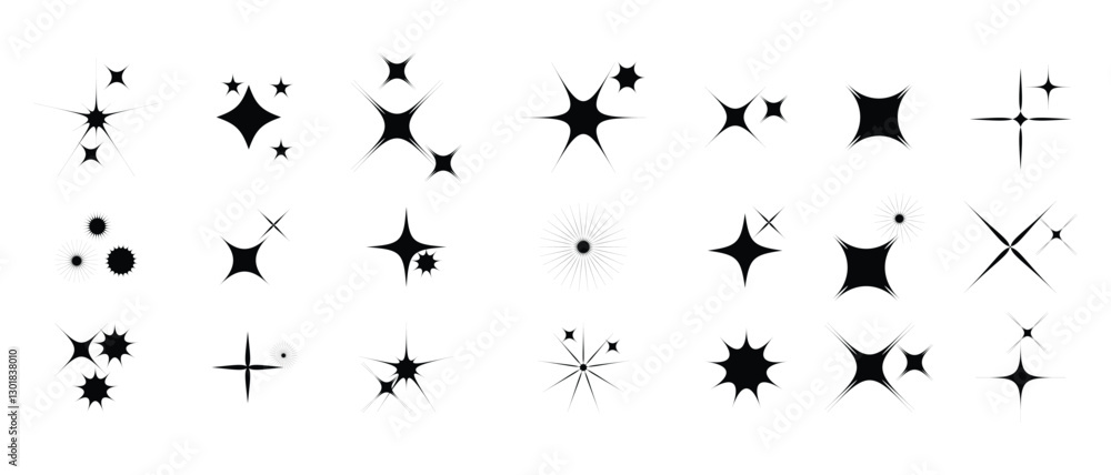 collection of Twinkle stars icon. Sparkle star, Shine and twinkle star Isolated on white background. vector illustration. collection of Twinkle stars icon. Sparkle star, Shine and twinkle star Isolated on white background. vector illustration.