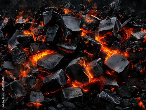 Burning Coal Background Ill...