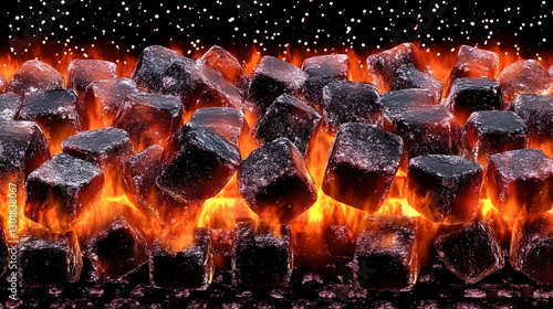 3D Illustration Embers Fire...