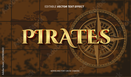 pirates editable text effect