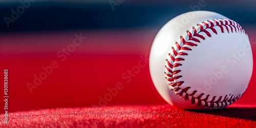 Photo Baseball Red Stitches...