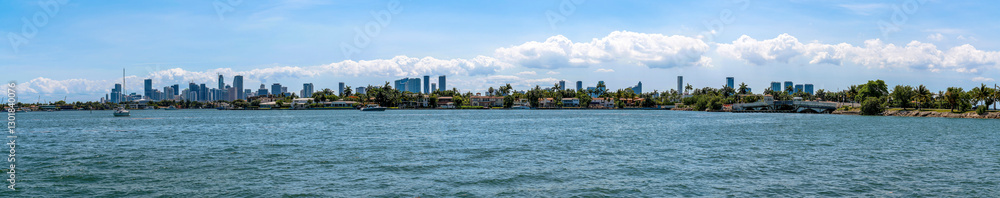MIAMI, FLORIDA - CIRCA JULY, 2022: Miami beach cityscape panorama MIAMI, FLORIDA - CIRCA JULY, 2022: Miami beach cityscape panorama