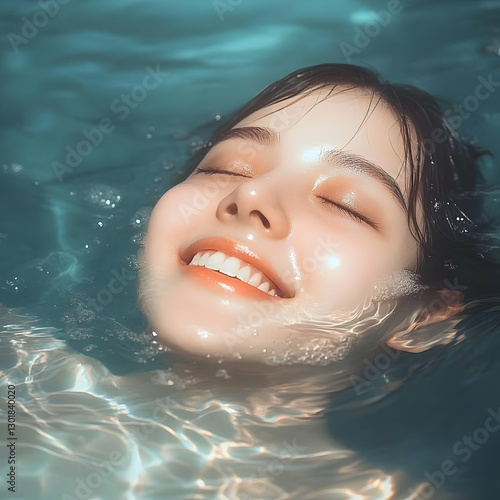 Photo  Smiling Woman Underw...