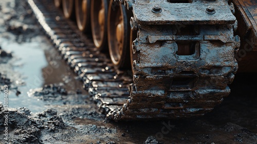 High-Resolution Tank Track for Cinematic Projects - Realistic and Detailed Military Equipment for Designers