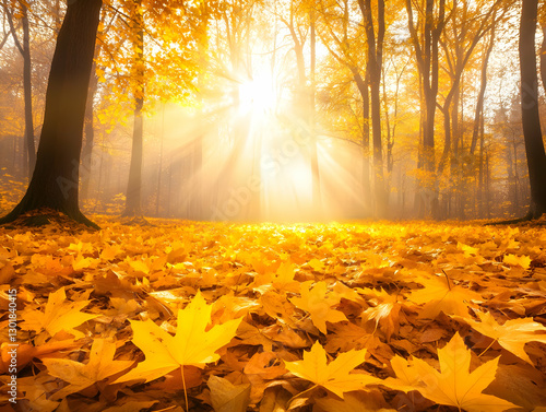Photo Golden Autumn Forest ...