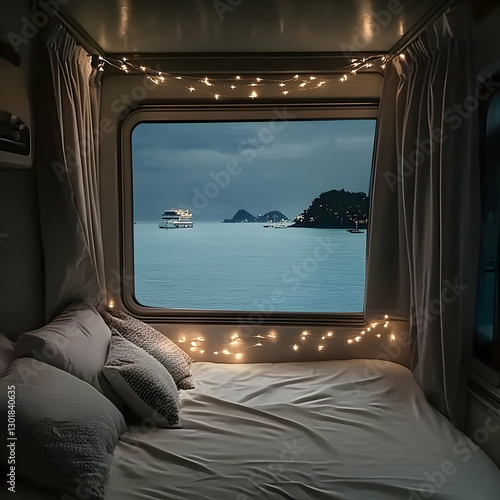 Photo Cozy Bedroom Ocean Vi...