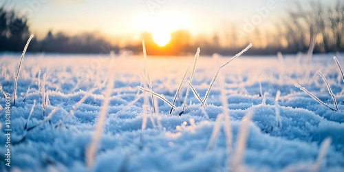 Photo Winter Sunrise Frost ...