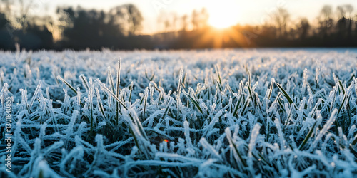 Photo Frozen Grass Winter F...