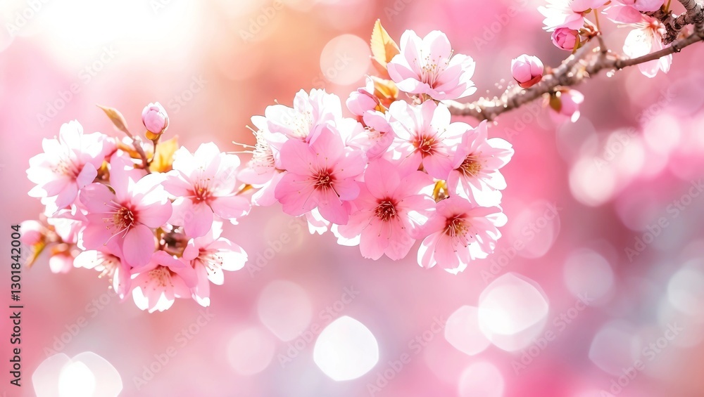 Cherry blossoms flutter down Cherry blossoms flutter down