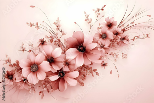 Illustration Pink Flowers, ...