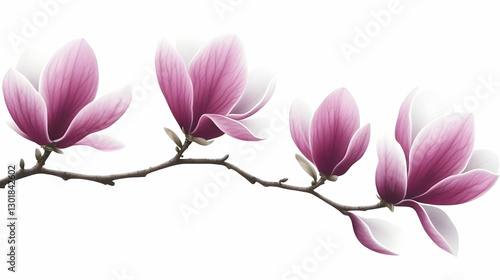 Illustration Pink Magnolia ...
