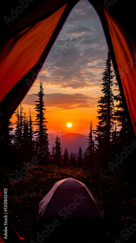 Photo Majestic Mountain Sun...