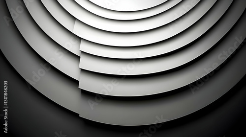 Abstract 3D Gray Circular L...