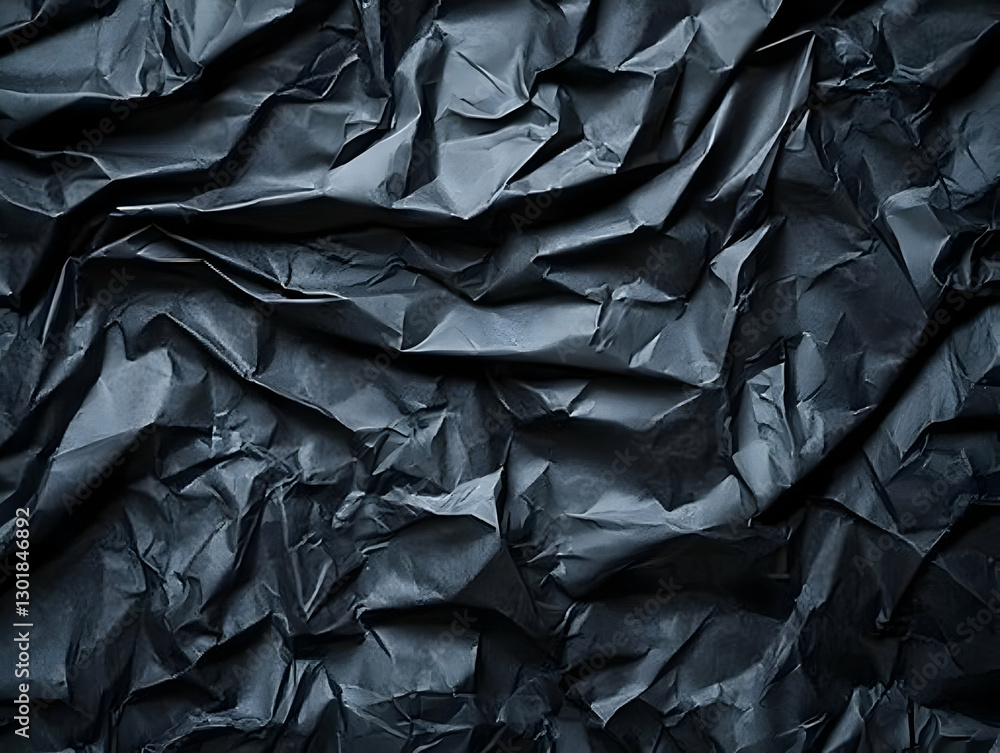 Abstract Background - Crumpled Black Paper Texture Photo Abstract Background - Crumpled Black Paper Texture Photo