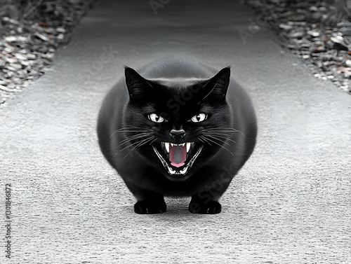 Illustration Angry Black Ca...