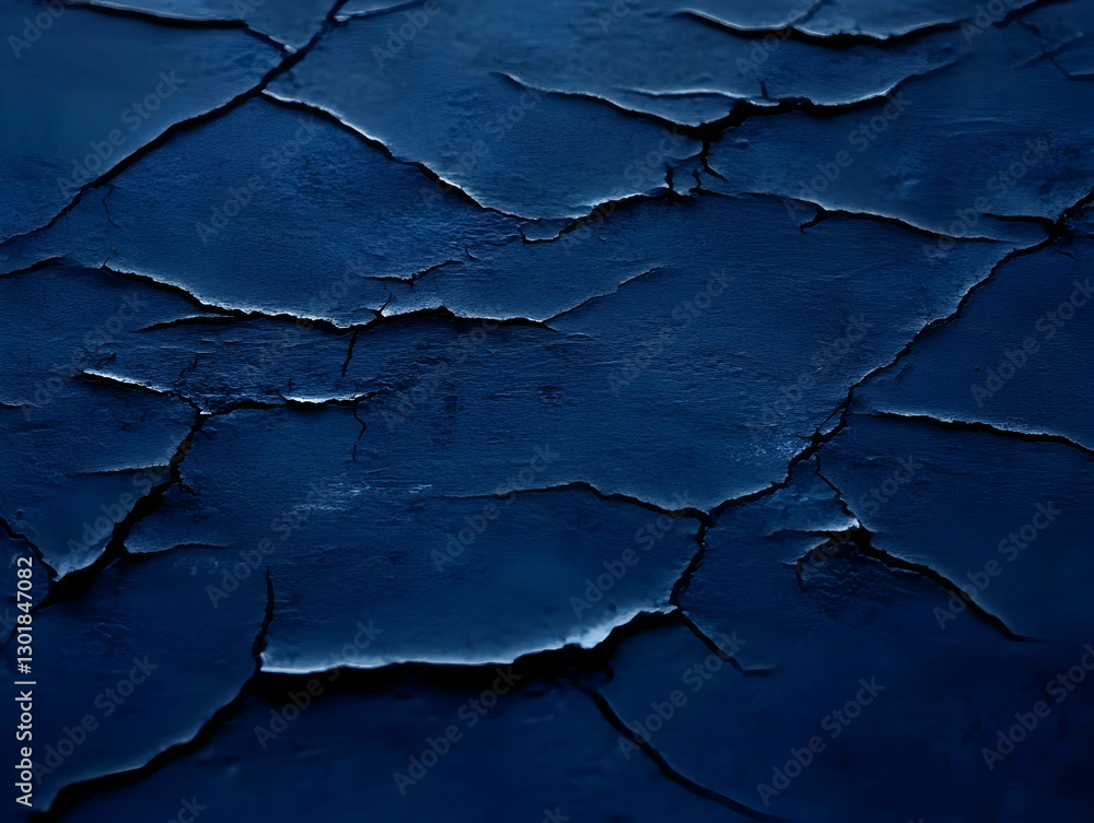 Obraz premium Abstract Background - Dark Blue Cracked Surface Texture