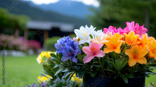 Wallpaper Mural Colorful Azaleas in a Mountainside Garden Torontodigital.ca