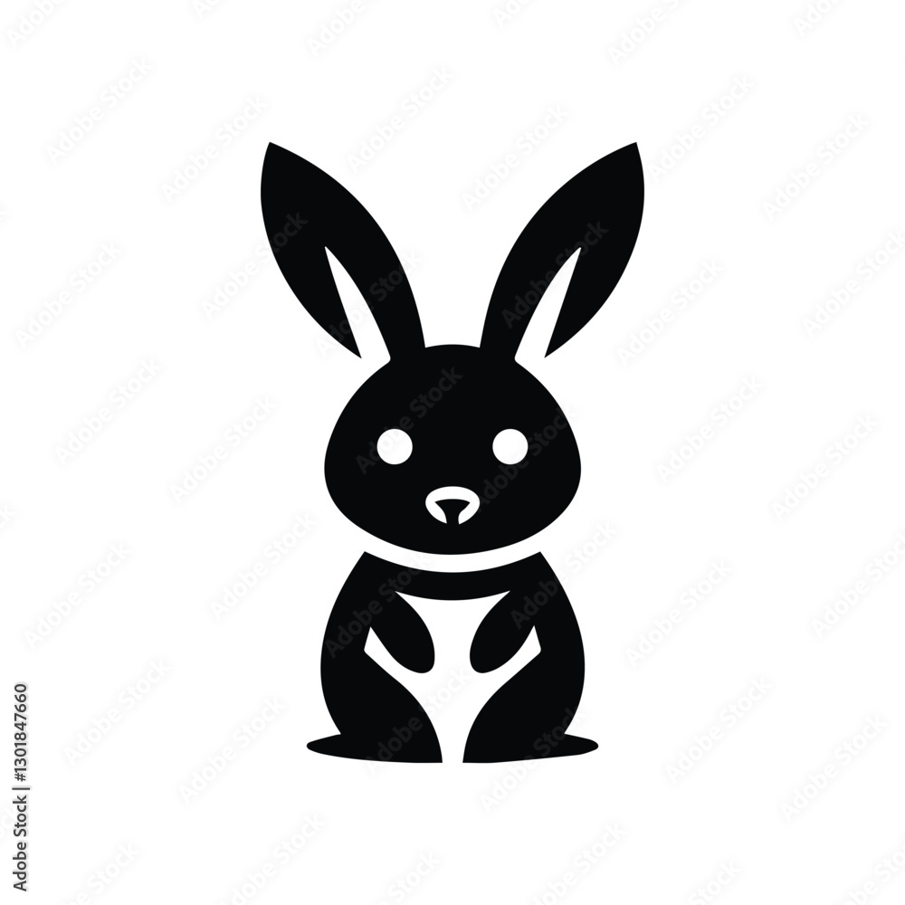 Fototapeta premium bunny icon, cute rabbit logo isolated on transparent background