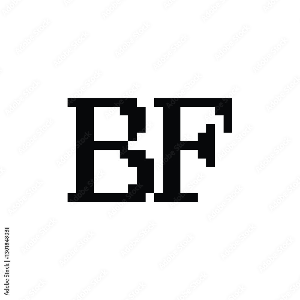 Obraz premium BF monogram logo design letter text name symbol monochrome logotype alphabet character simple logo