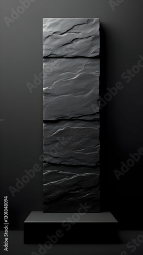 3D Render Black Slate Rock ...