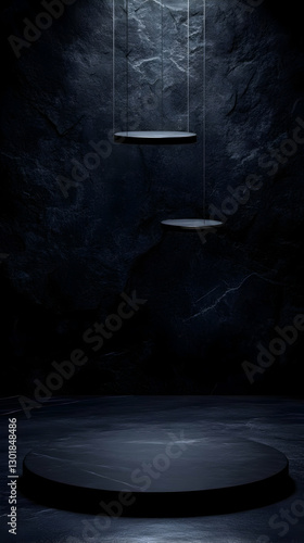 3D Illustration Dark Marble...