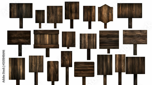Illustration Set of Wooden ...