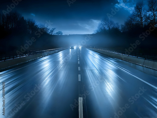 Photo - Night Highway Traff...