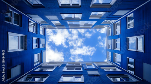 Photo - Blue Building, Sky,...
