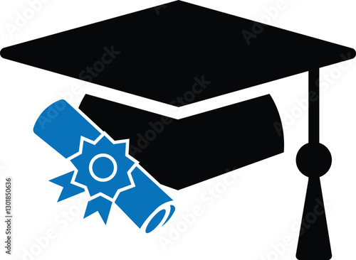 Graduation hat icon simple vector illustration, Graduation cap icon
