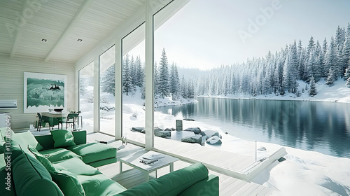 3D Illustration Winter Cabi...