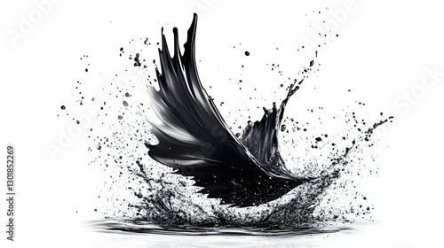 3D Illustration Black Liqui...