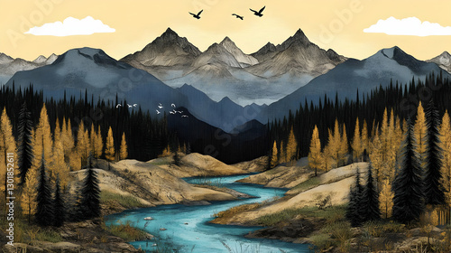 Illustration - Serene River...