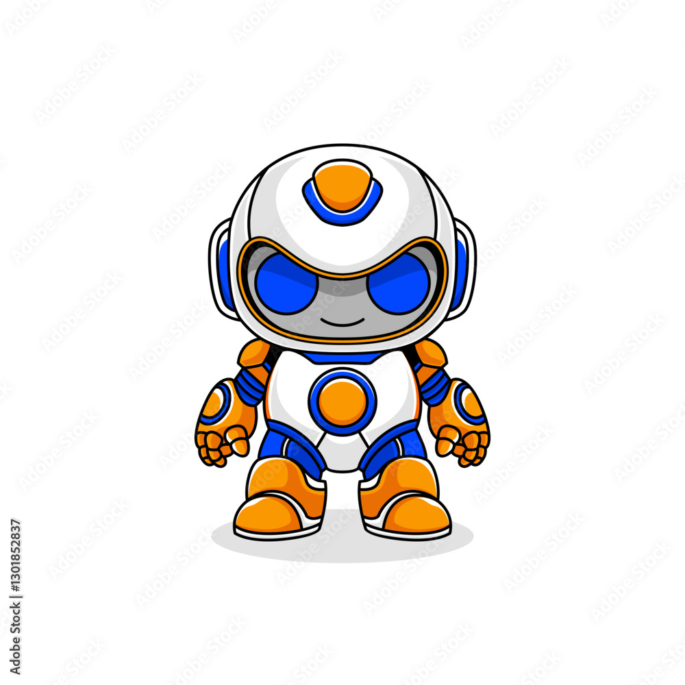 Robot Head Mascot Vector. Futuristic and cartoon design