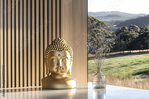3D Illustration Golden Budd...